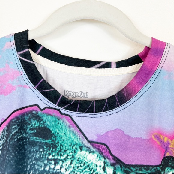 Rage On T-Rex & Kitten Graphic Tee Shirt Short Sleeve Men's Size XL - Picture 3 of 8